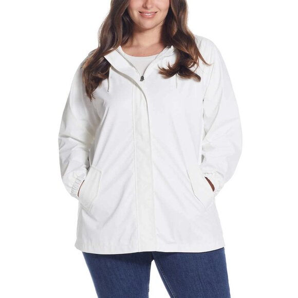 NEW Weatherproof Vintage Rain Slicker Jacket Women's Full Zip Lined White - Picture 4 of 9